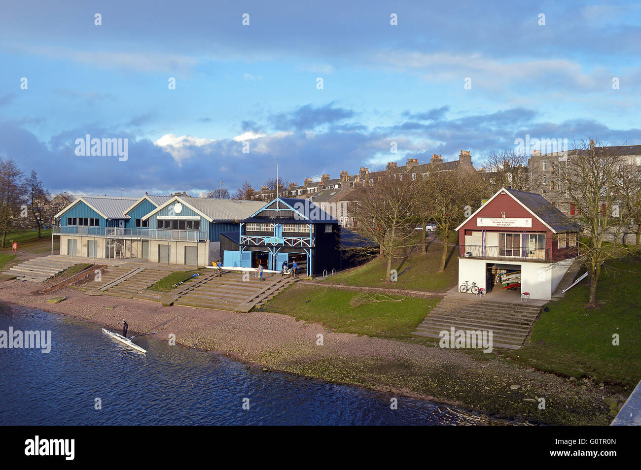 ABERDEEN, SCOTLAND 15 APRIL 2016 School and university boathouses