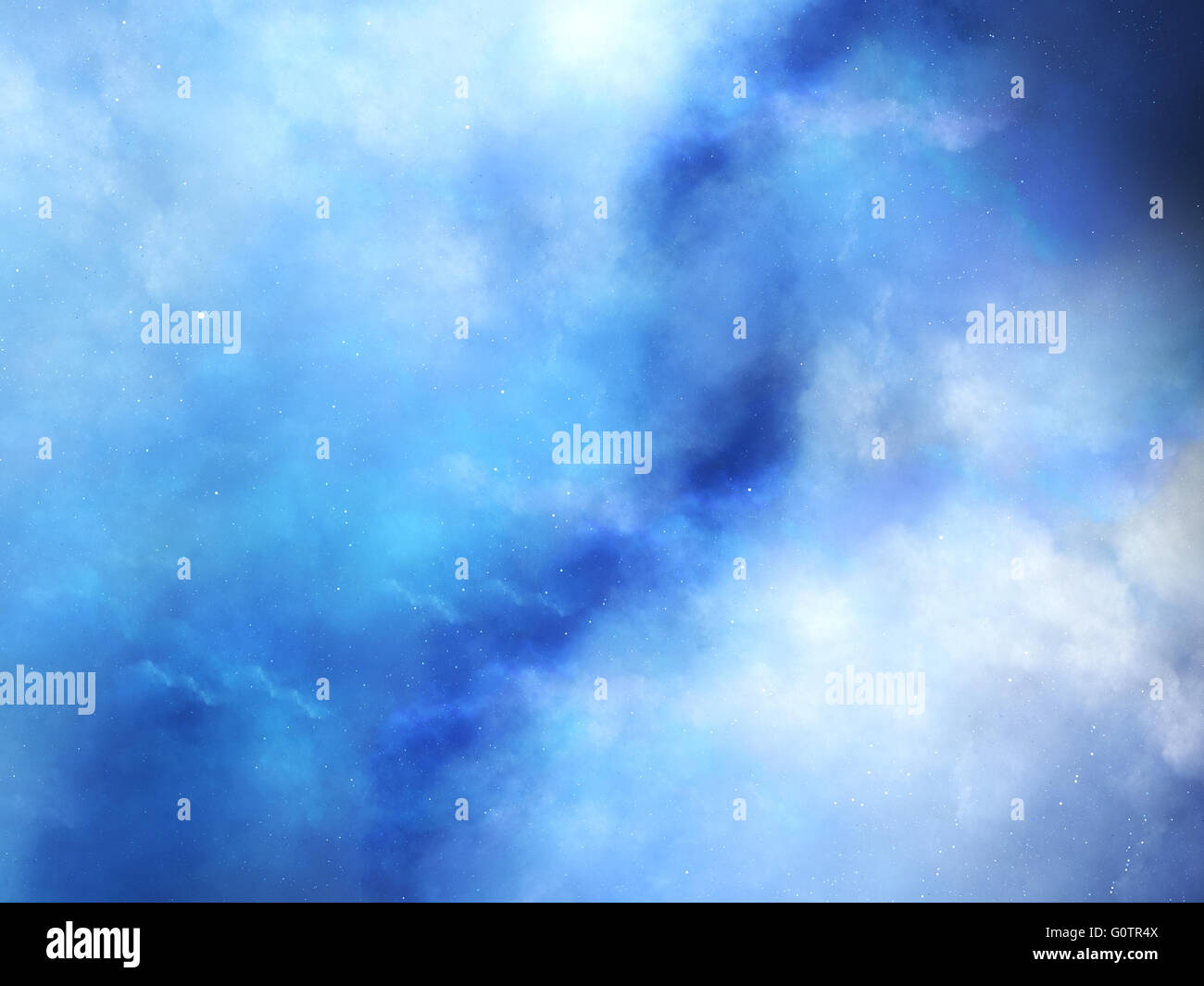 Blue fog in deep space, computer generated abstract background Stock Photo