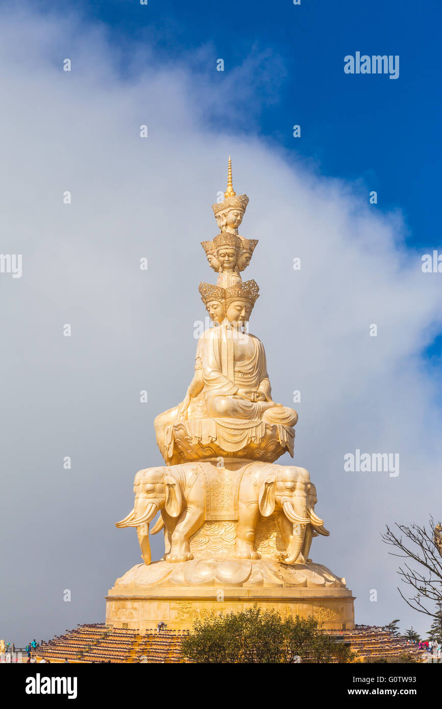 The huge buddha statue on the summit of Emei mountain in Sichuan province of China Stock Photo