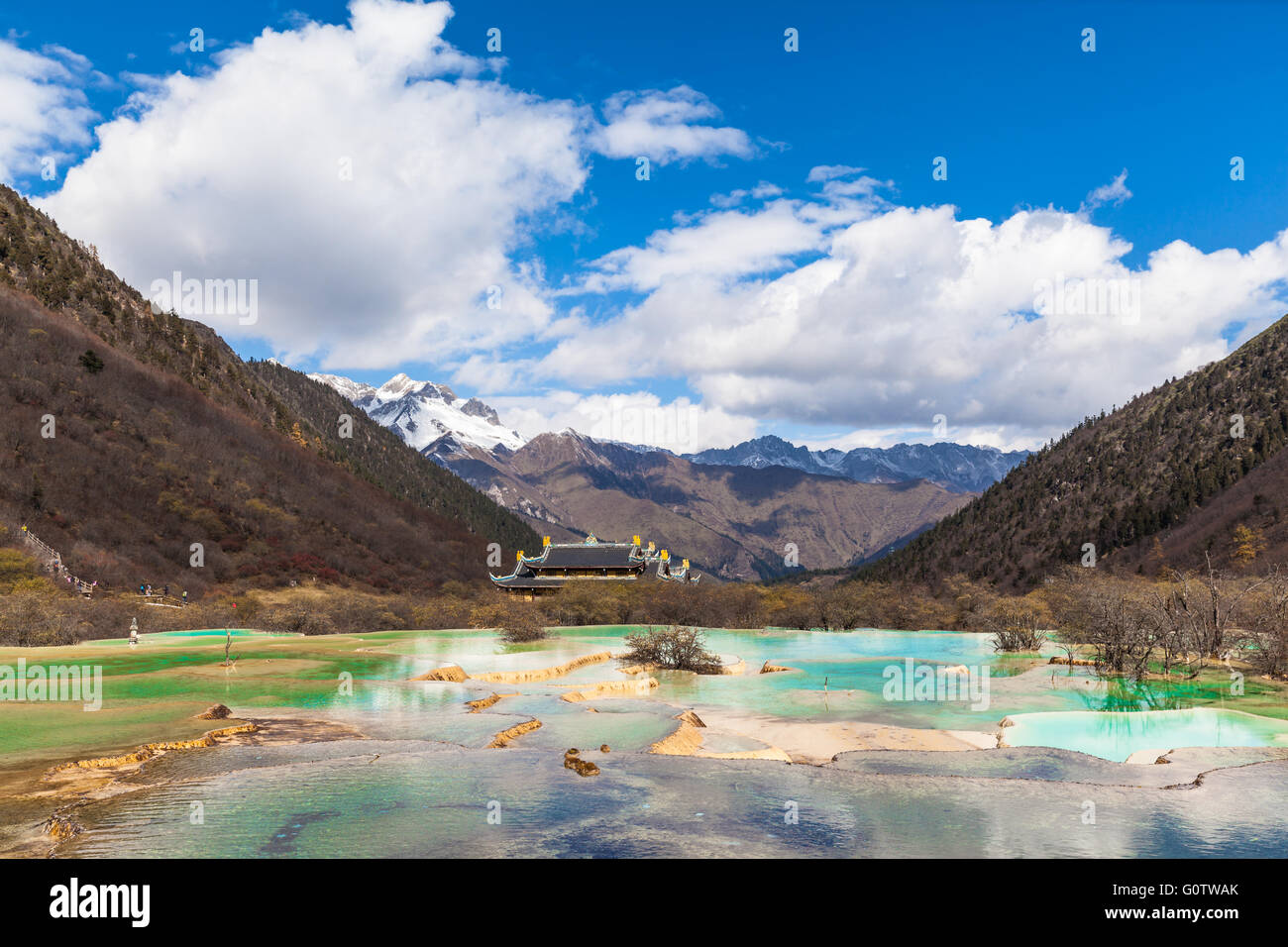 Beautiful scenery in the Huanglong national park Stock Photo