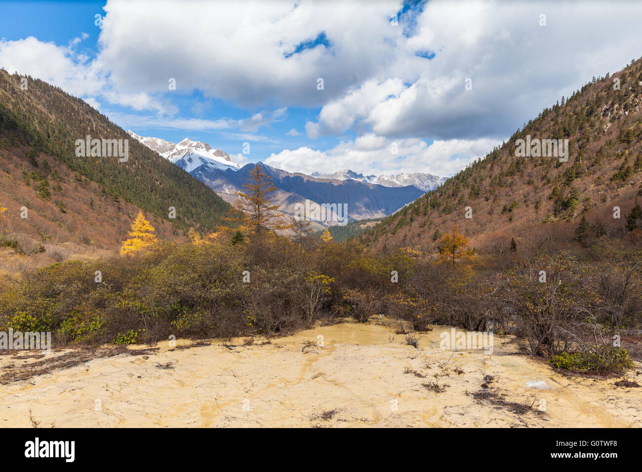 Beautiful view in Huanglong national park in Sichuan province, China Stock Photo