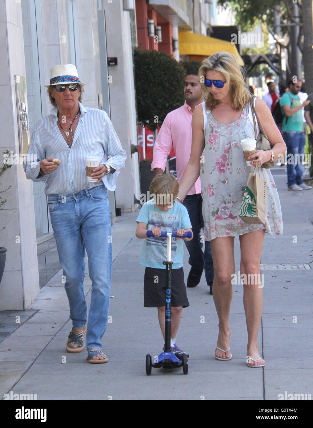 Rod Stewart and wife Penny Lancaster take their son, Aiden, to Tom's
