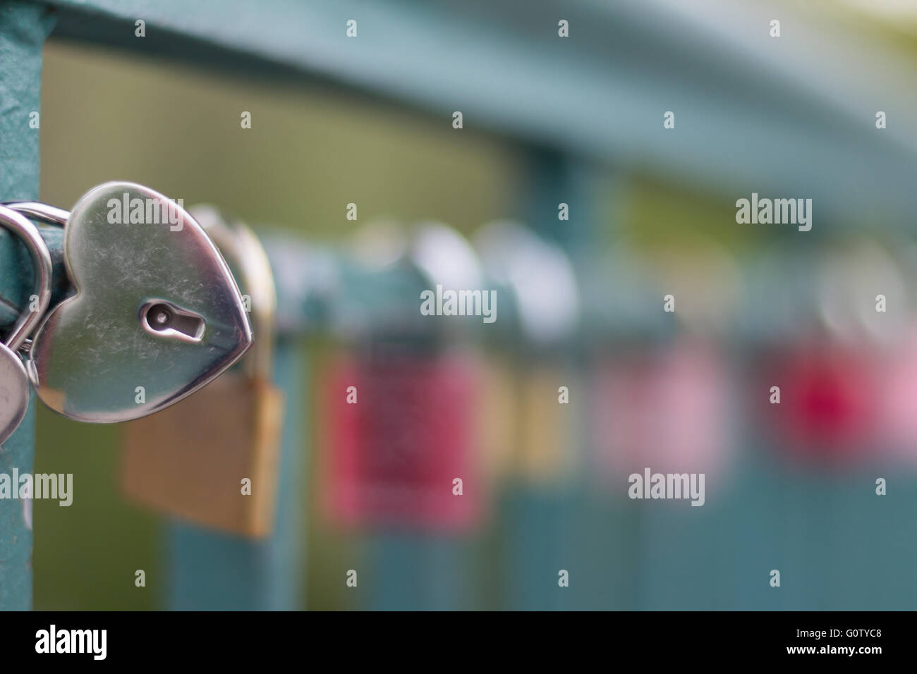 heart shaped padlock on bridge love symbol Stock Photo Alamy