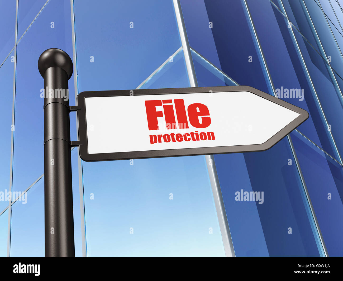 Protection concept: sign File Protection on Building background Stock ...