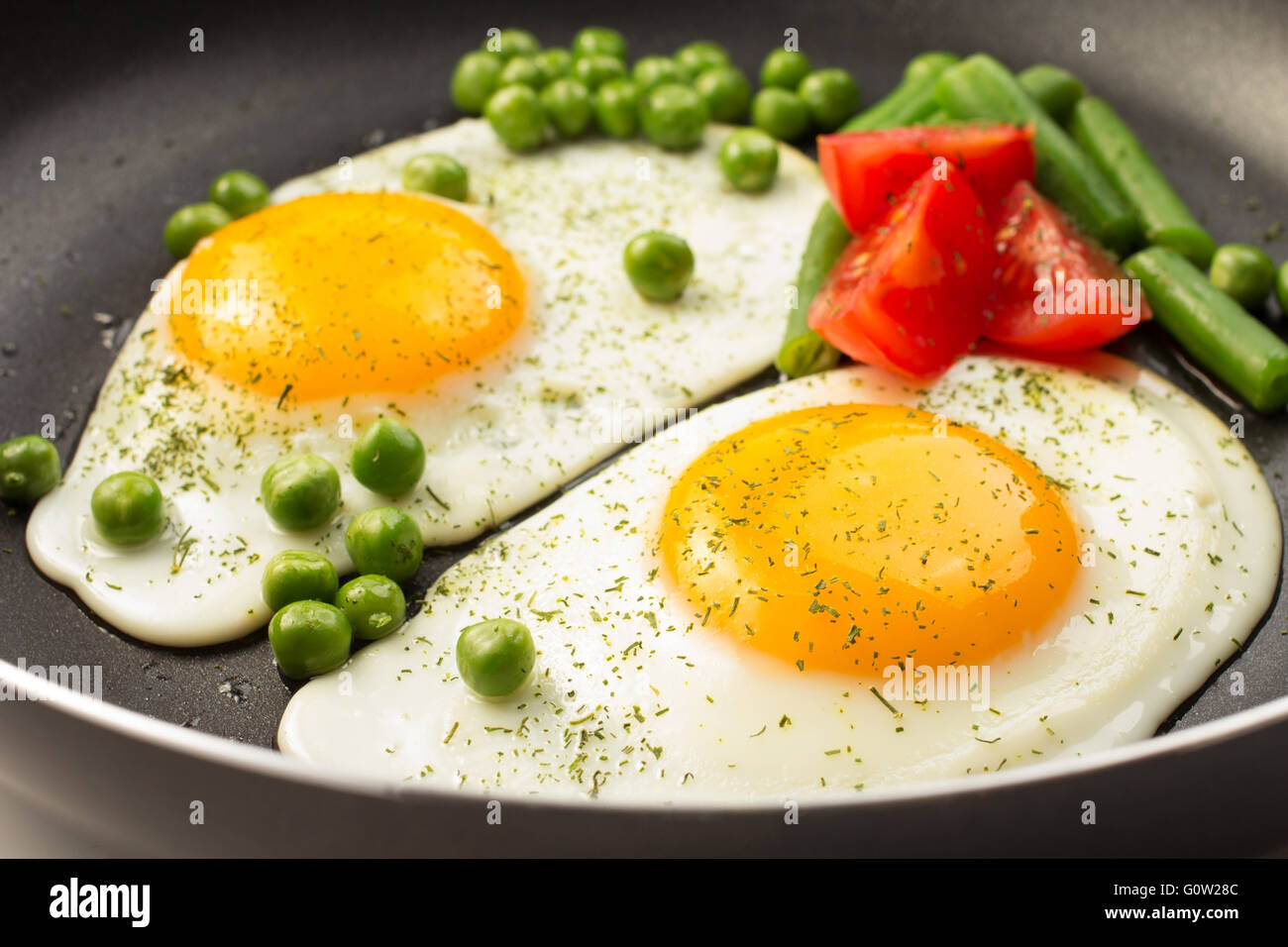 fried egg in frying pan Stock Photo - Alamy