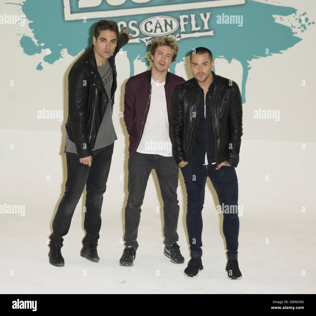 Busted 'Pigs Can Fly Tour 2016' - Photocall  Featuring: Charlie Simpson, Matt Willis, James Bourne Where: London, United Kingdom When: 04 Apr 2016 Stock Photo