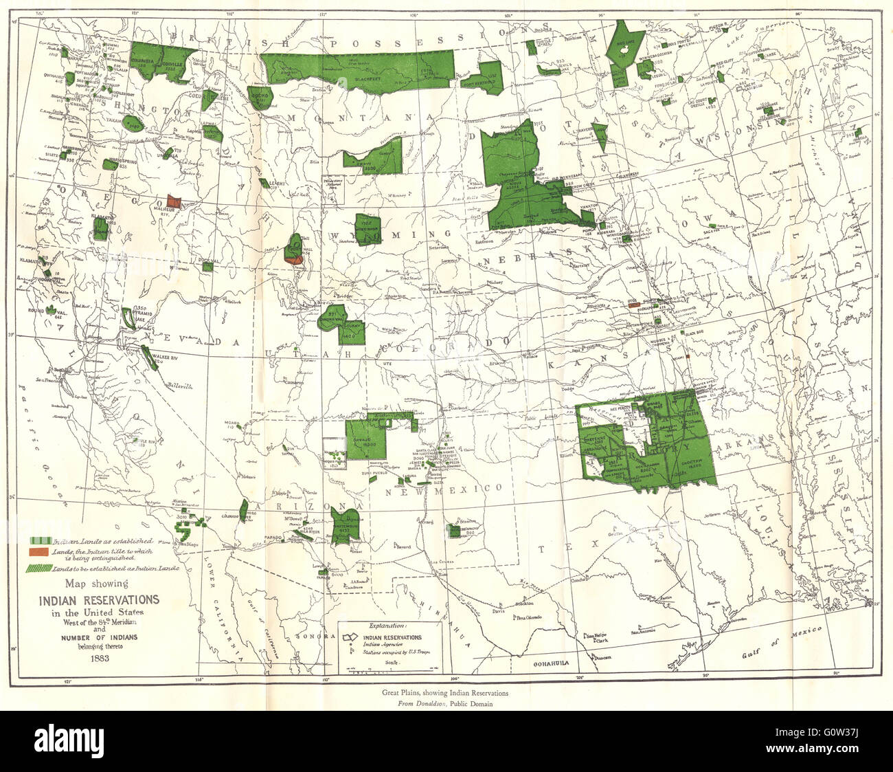 USA WEST Indian reservations amp - Usa West Indian Reservations Population 1883 1942 Vintage Map G0W37J