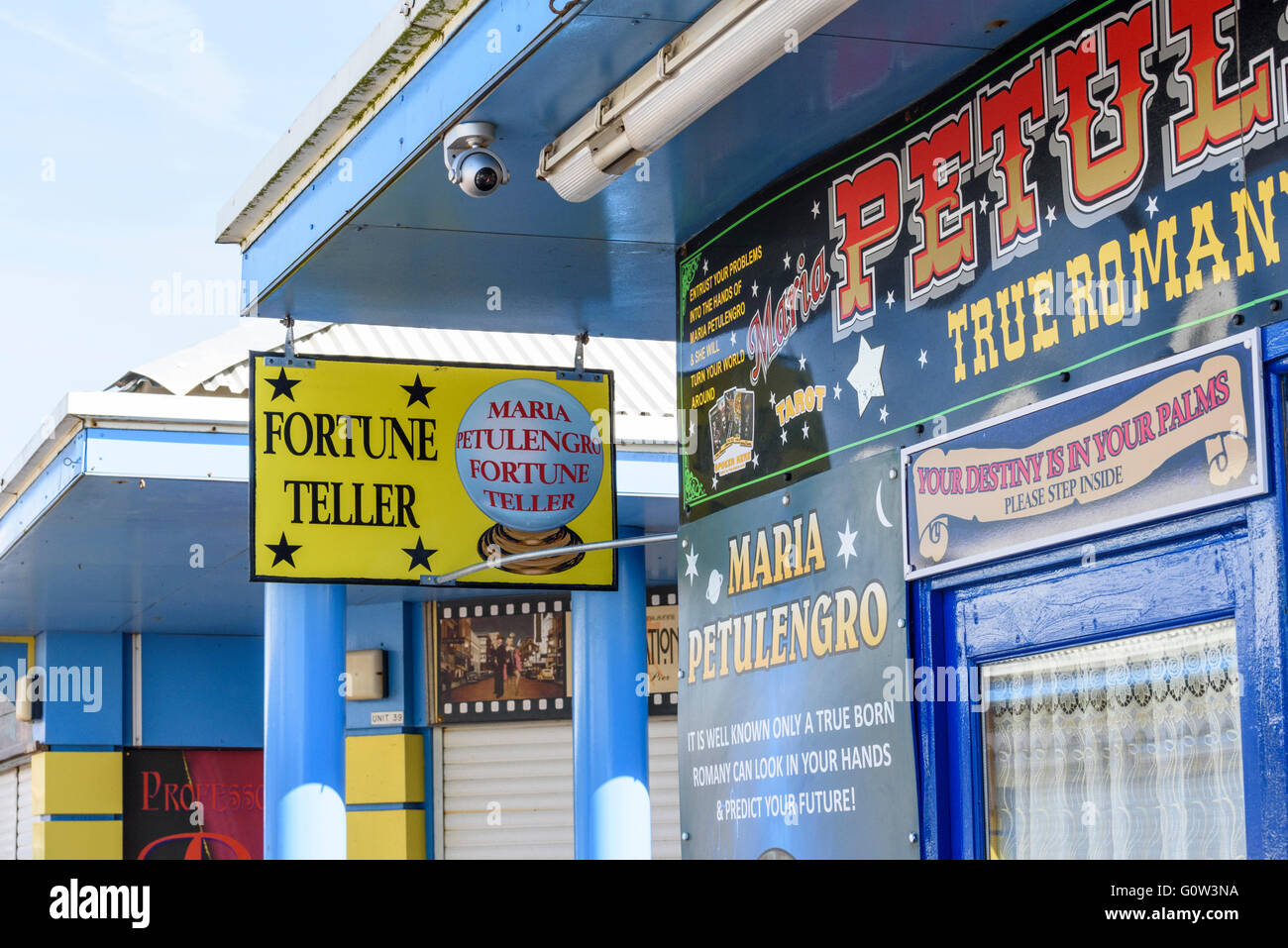 Fortune Teller's shop on Central Pier in Blackpool, Lancashire, UK Stock  Photo - Alamy