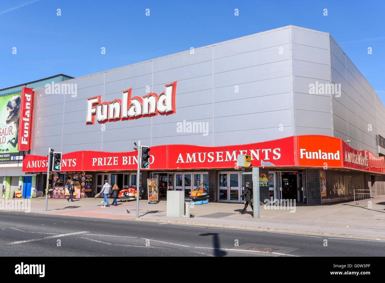 Funland Amusement arcade on the promenade in Blackpool, Lancashire, UK Stock Photo