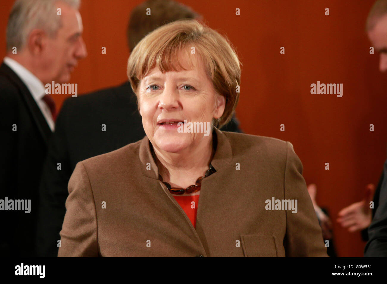 BKin Angela Merkel - Treffen der dt. Bundeskanzlerin mit den Ministerpraesidenten der Bundeslaender, Bundeskanzleramt, 28. Janua Stock Photo