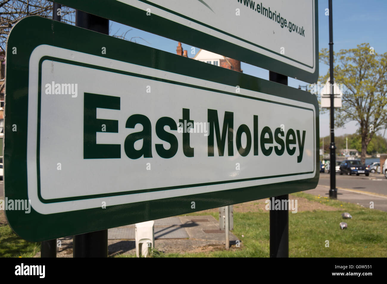 sign for east molesey, surrey, england Stock Photo