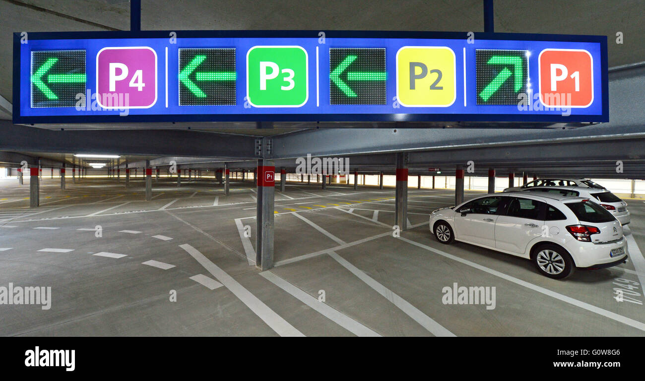 Jena, Germany. 4th May, 2016. A new car park at the University Hospital