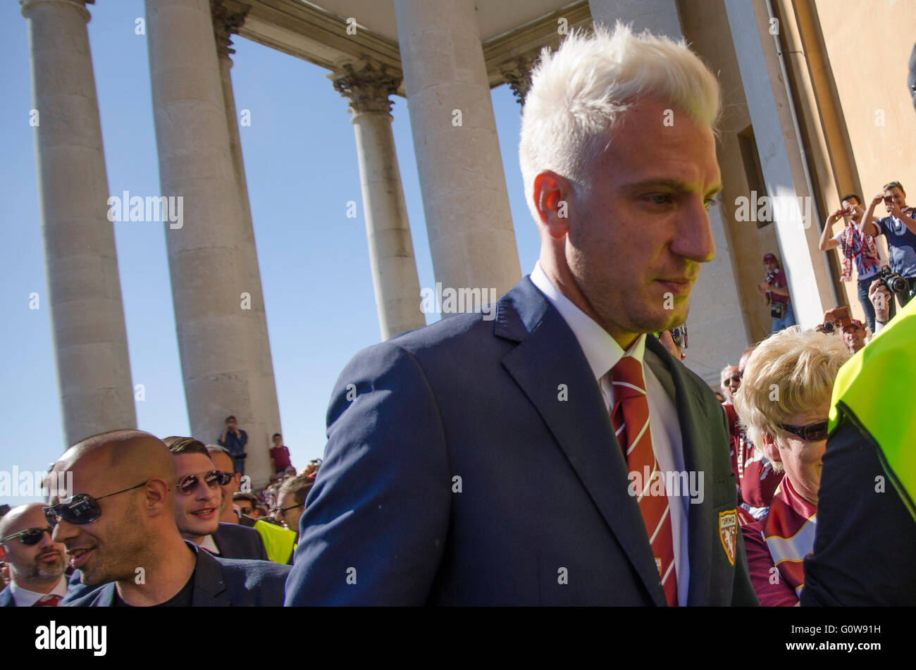 Turin, Italy. 4th May, 2016.  Maxi Lopez during of Commemoration of the Great Torino with the presence of the Torino FC team Credit:  Stefano Guidi/Alamy Live News Stock Photo
