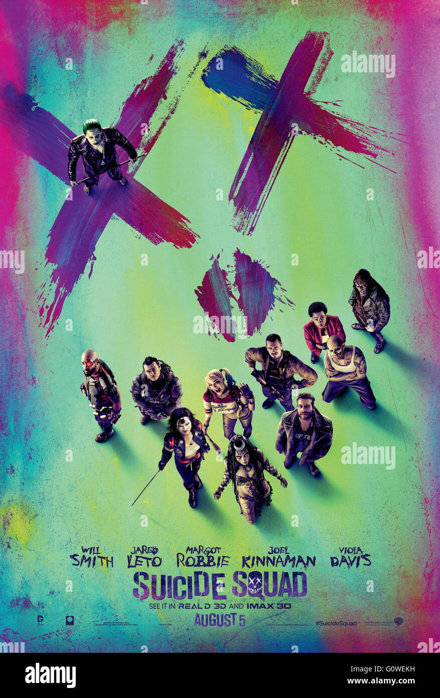 RELEASE DATE: August 5, 2016 TITLE: Suicide Squad STUDIO: Atlas Entertainment DIRECTOR: David Ayer PLOT: A secret government agency recruits imprisoned supervillains to execute dangerous black ops missions in exchange for clemency PICTURED: Movie Poster (Credit: c Atlas Entertainment/Entertainment Pictures/) Stock Photo