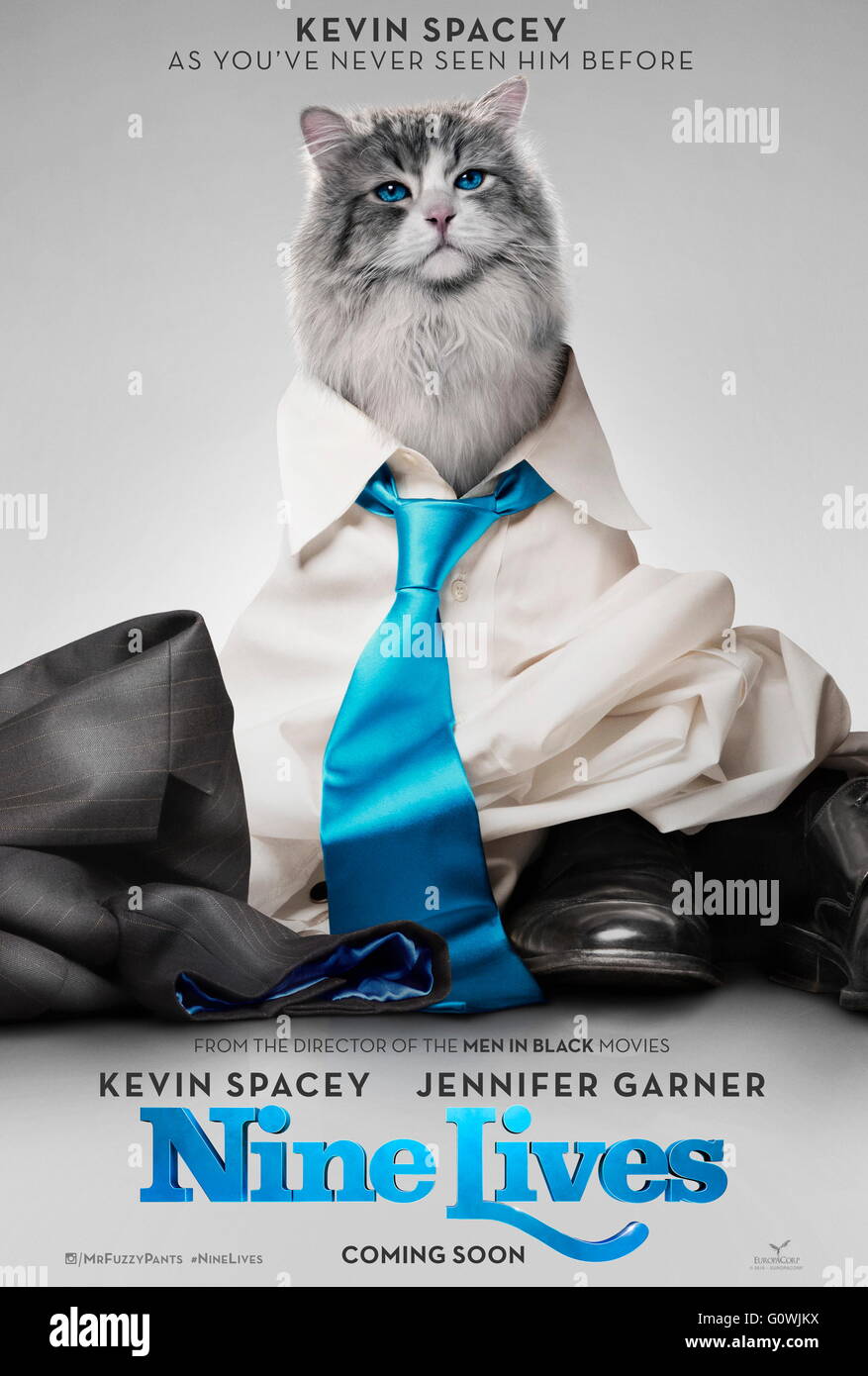 RELEASE DATE: August 5, 2016 TITLE: Nine Lives STUDIO: EuropaCorp DIRECTOR: Barry Sonnenfeld PLOT: A stuffy businessman finds himself trapped inside the body of his family's cat PICTURED: Poster Art (Credit: c EuropaCorp/Entertainment Pictures/) Stock Photo