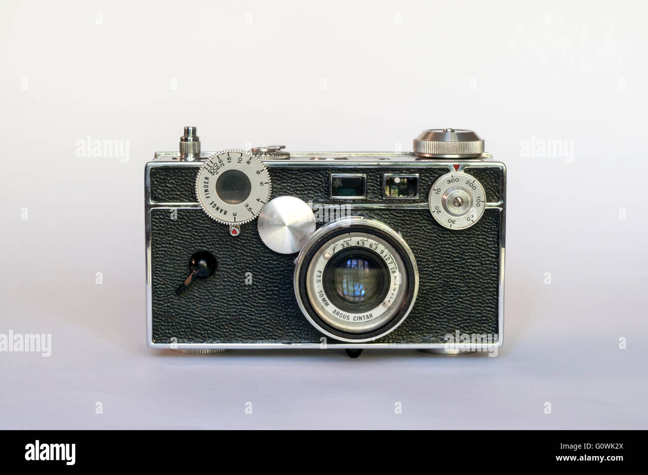 An American Argus C3 coupled rangefinder camera made in the 1940s. Stock Photo