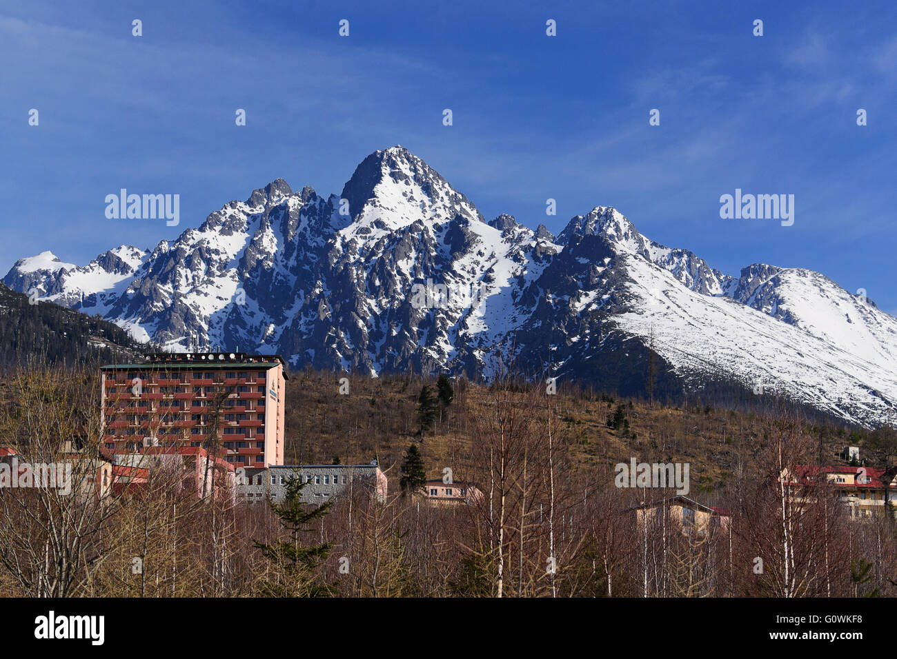 Mountains High tatry in snow Lomnicky Stit, Slovakia Stock Photo