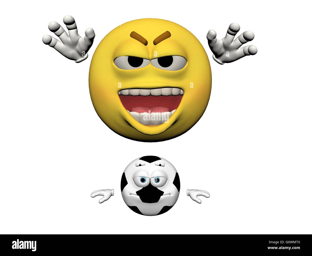 Two emoticon sport soccer and yellow Stock Photo Alamy