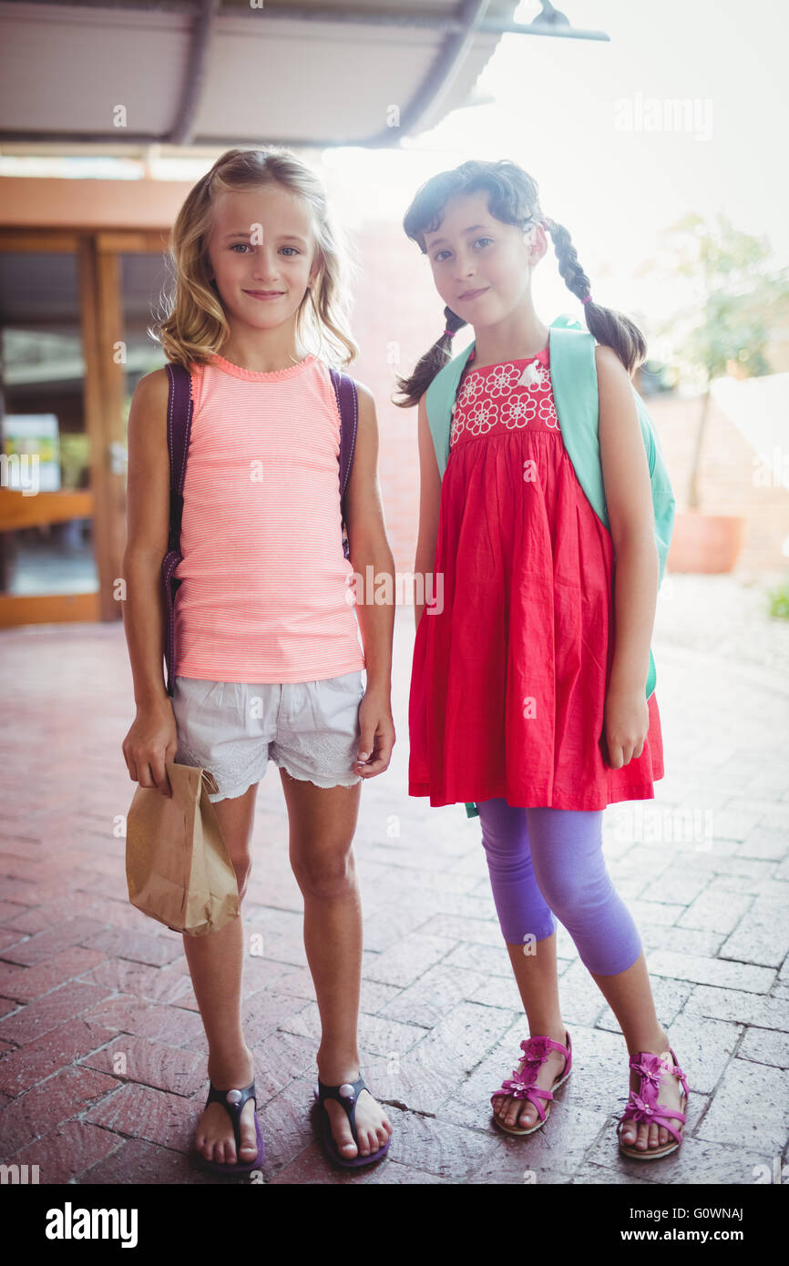Two cute smilling little girl posing Stock Photo