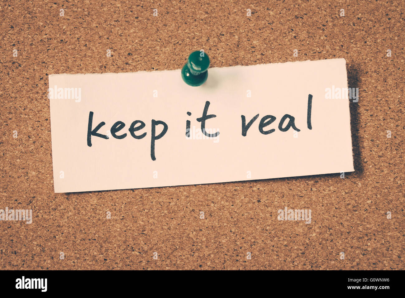keep it real Stock Photo