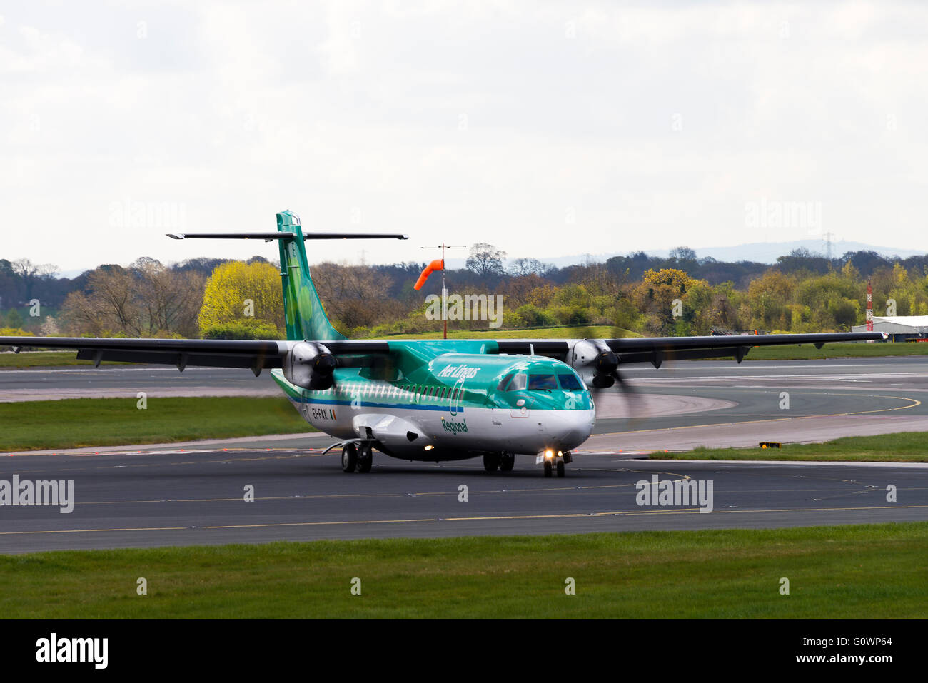 Aer Lingus Regional Airline ATR72-600 Airliner EI-FAX Taxiing at Manchester International Airport England United Kingdom UK Stock Photo