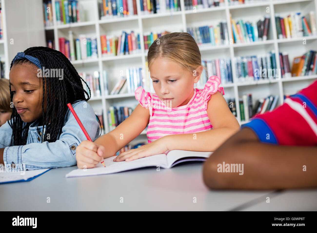 Cute children coloring Stock Photo