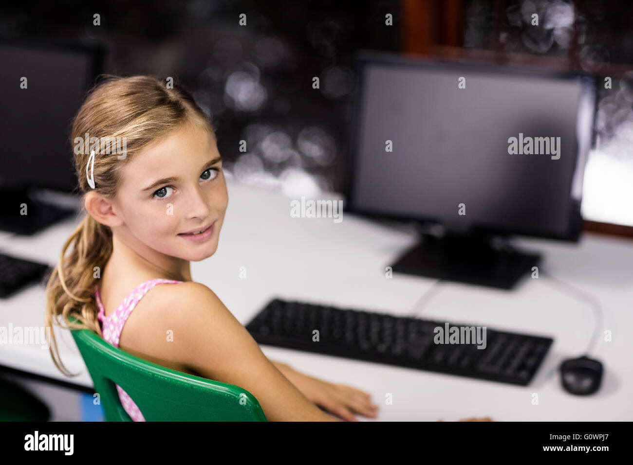 Children using technology Stock Photo