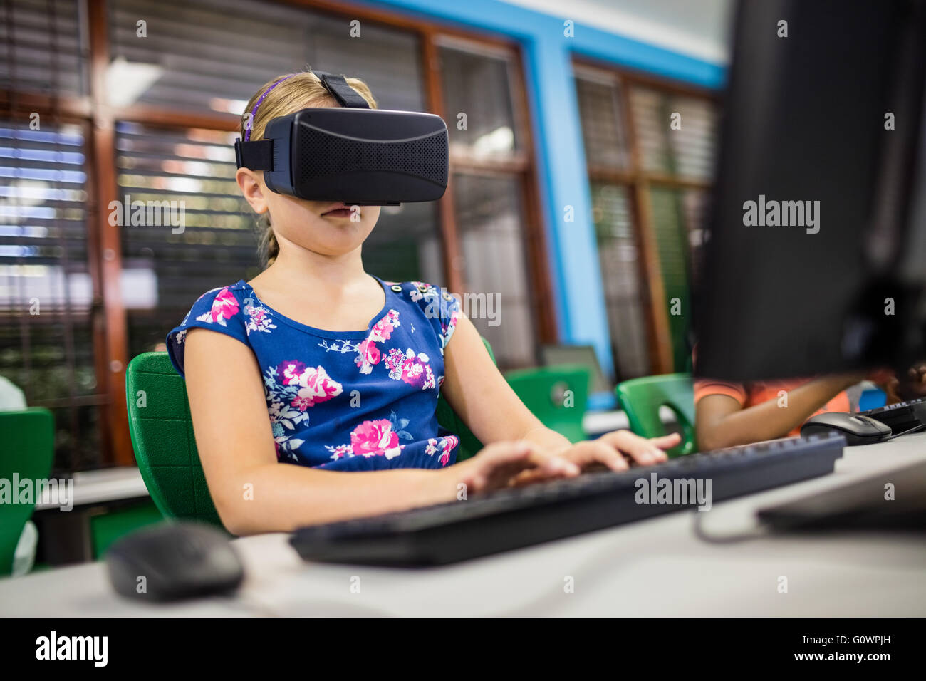 Child using 3D glasses Stock Photo