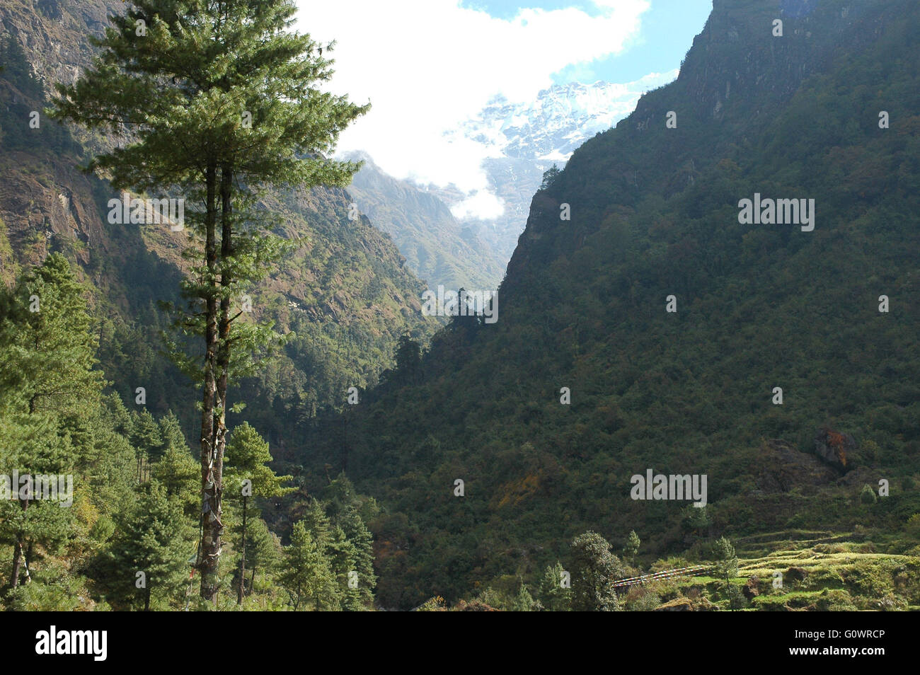 The Mountains of The Himalayas, Outside of Katmandu, Nepal Stock Photo