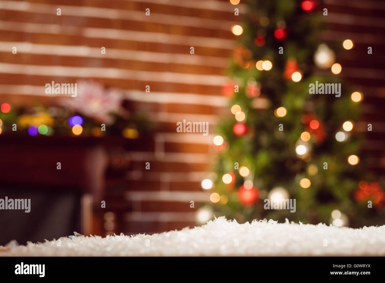 Composite image of room decorated at Christmas time Stock Photo