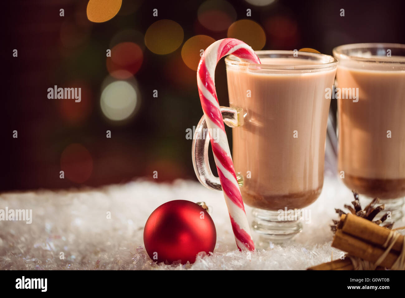Extreme close up view of composite image of hot chocolates Stock Photo