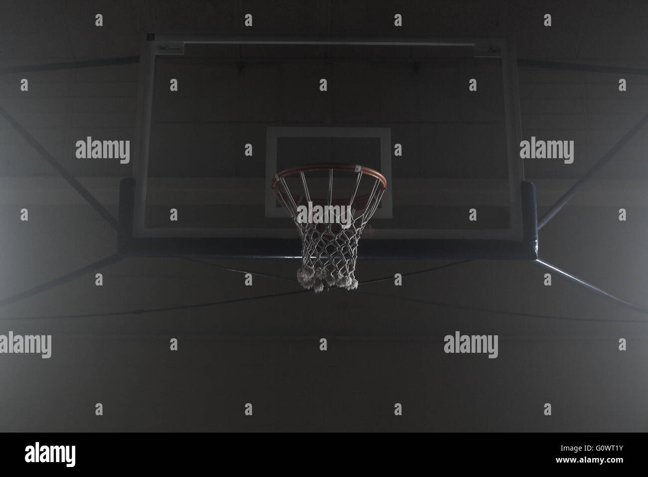 Basketball hoop hanging Stock Photo Alamy