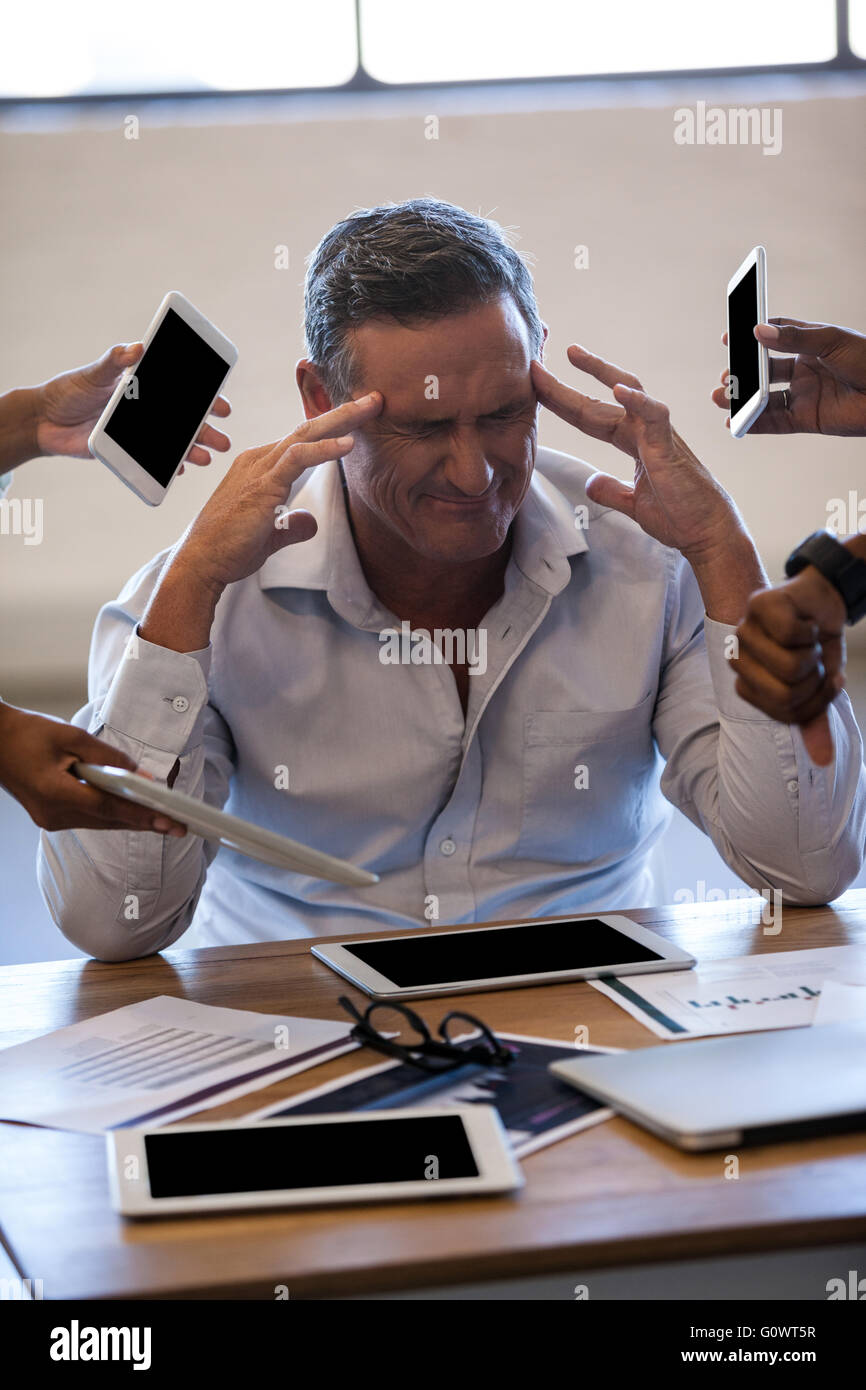 A businessman stressed out Stock Photo