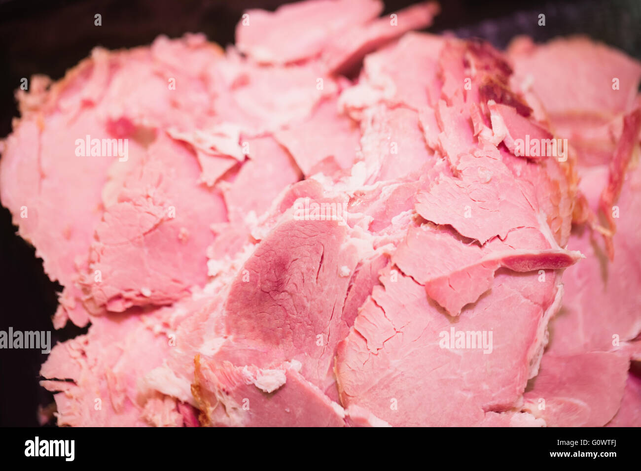Focus on red meat gathering together Stock Photo