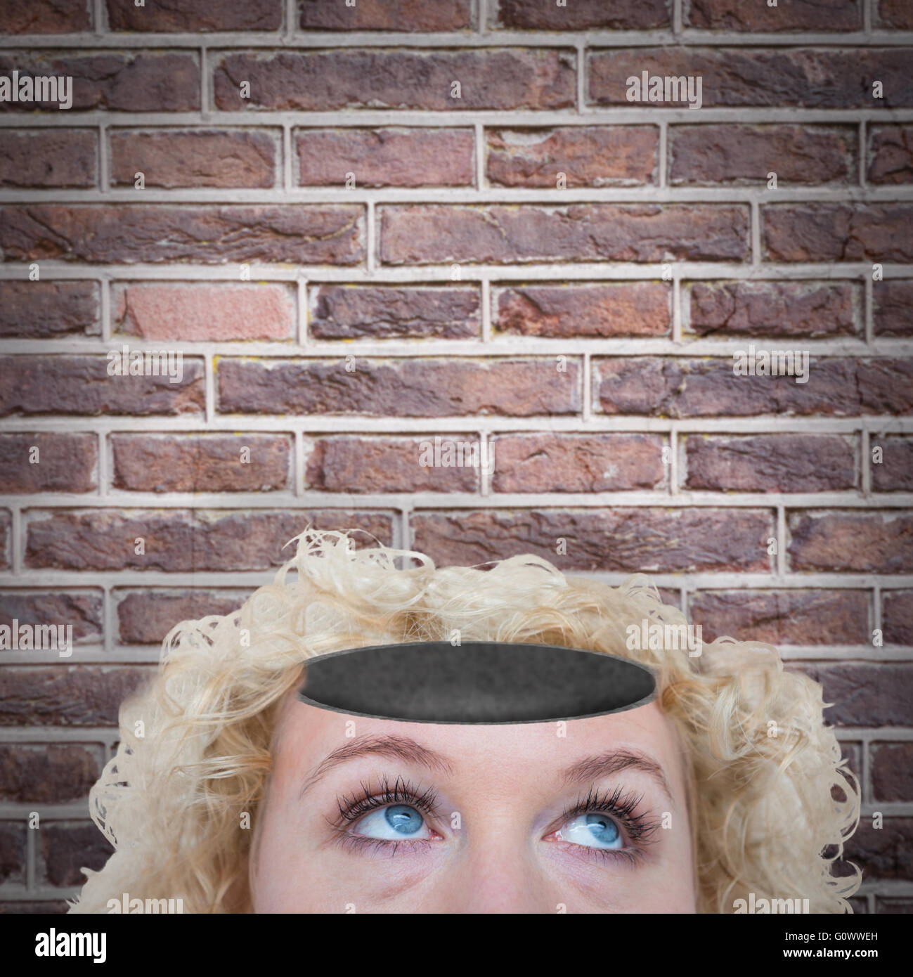 Blonde woman eyes up close hi-res stock photography and images - Alamy