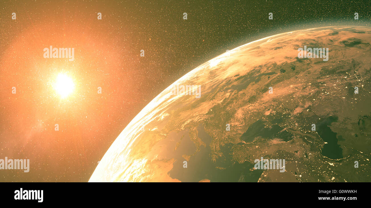 Aerial view of the Earth Stock Photo - Alamy