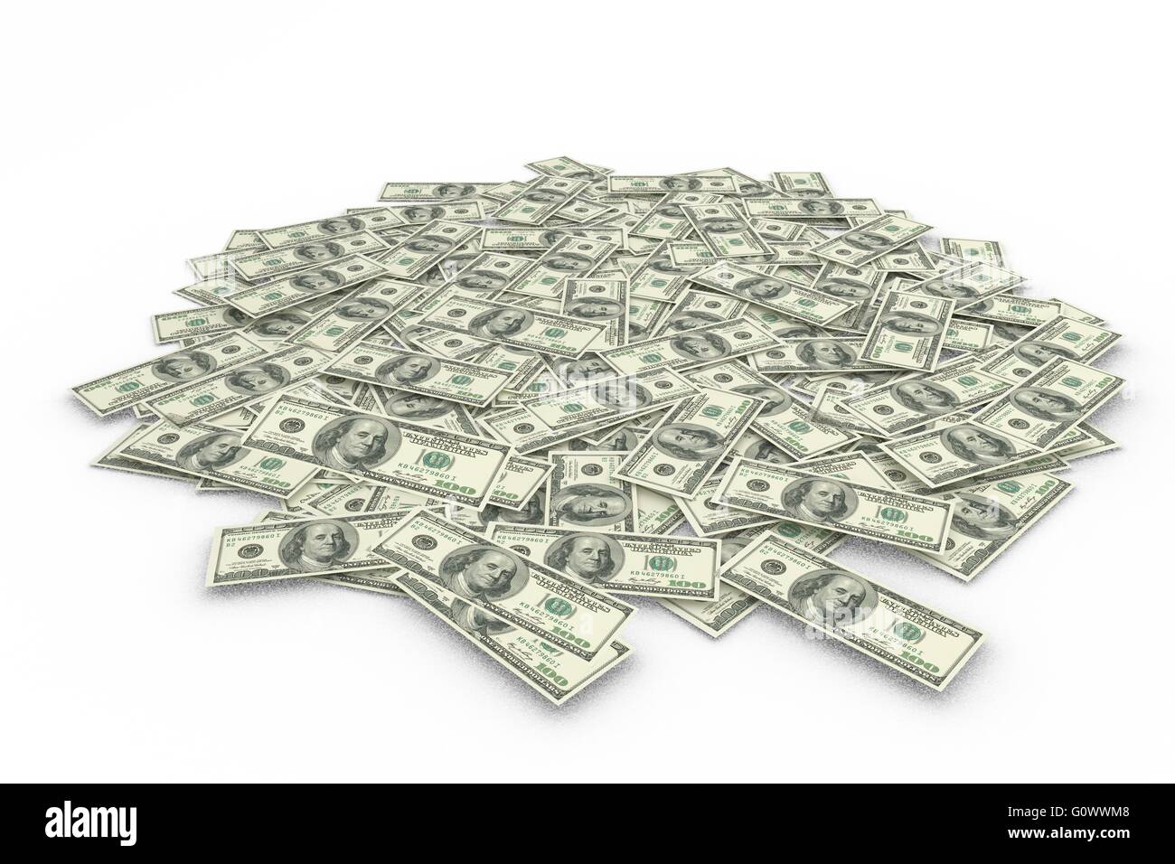 Composite image of a pile of dollars Stock Photo