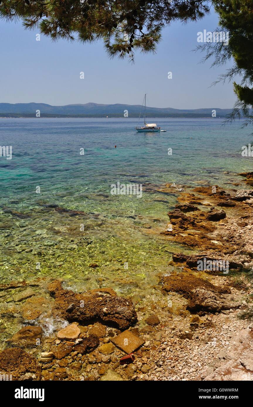 Amazing beach in Bol on island Brac in the Split-Dalmatia County of Croatia Stock Photo