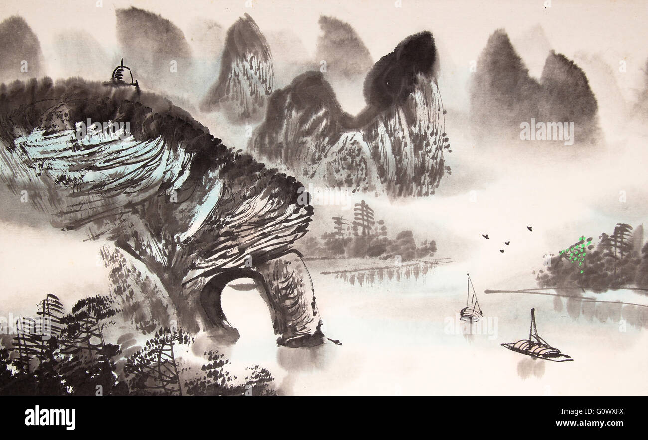 Chinese watercolor painting hi-res stock photography and images - Alamy