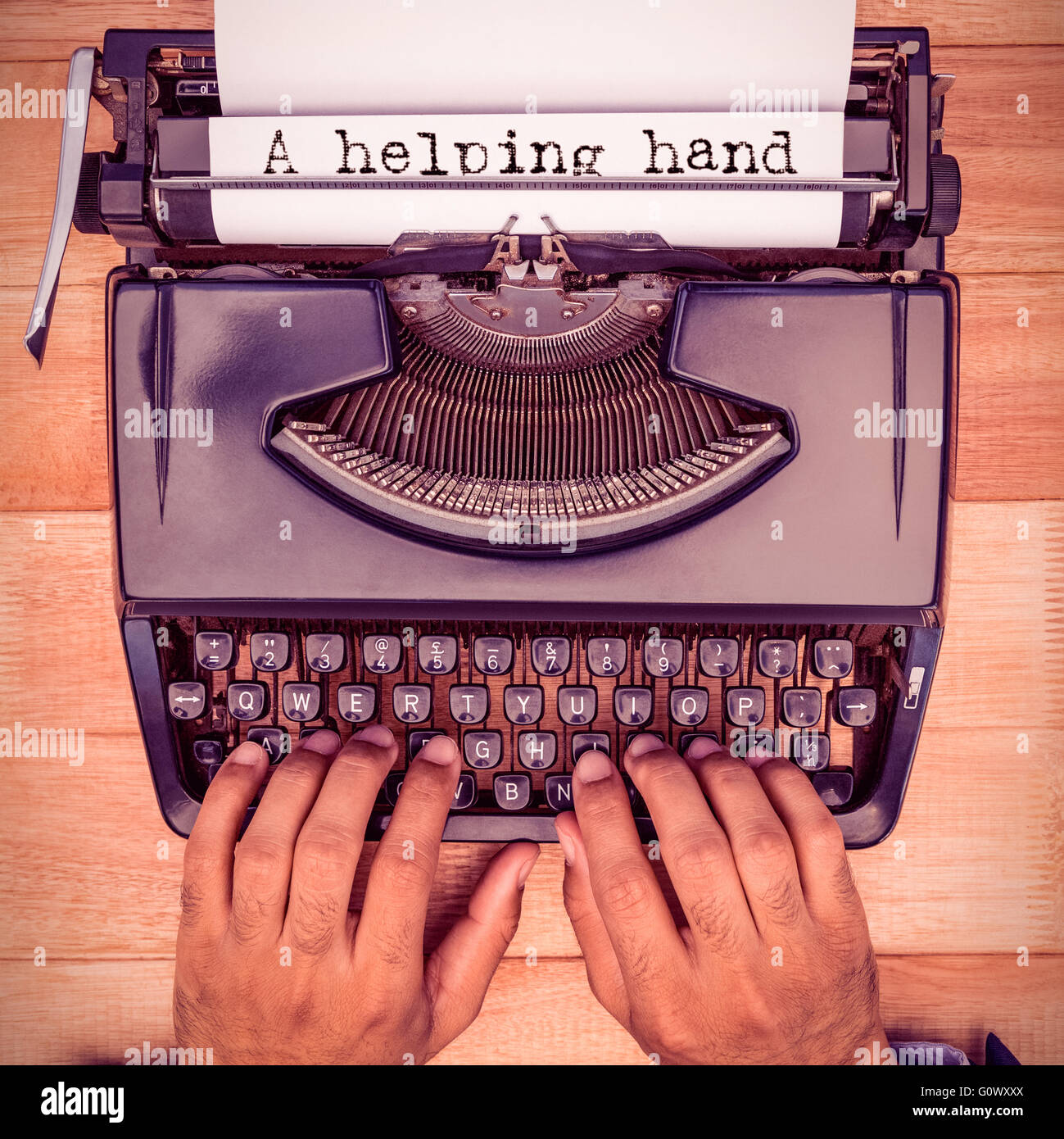Composite image of a helping hand message Stock Photo