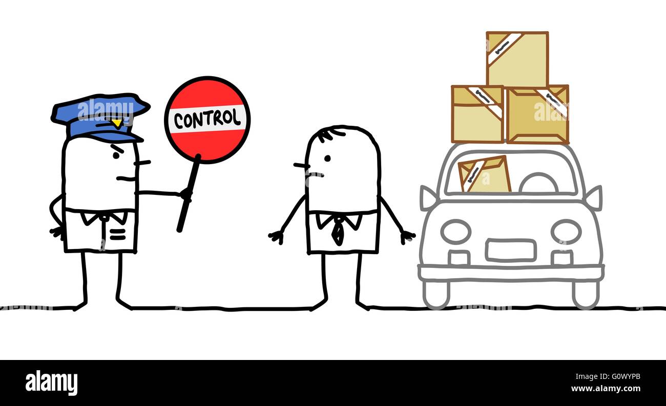 cartoon characters - police control - packs Stock Vector Image & Art ...