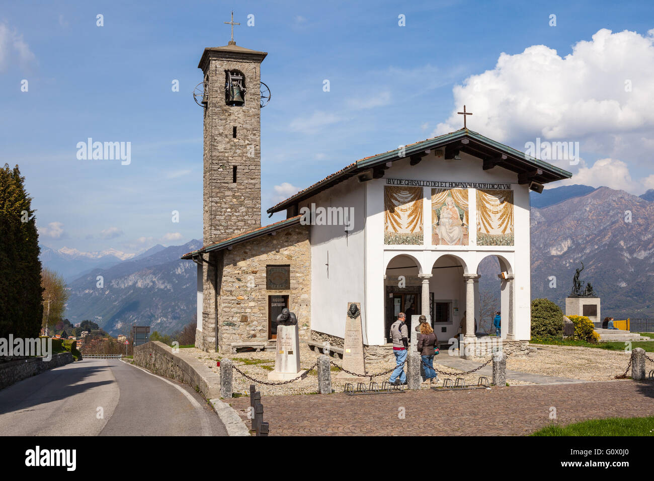 Sanctuary of the Madonna of the Ghisallo, the Museum of the Cycling - Madonna of the Ghisallo. Magreglio, Italy. Stock Photo