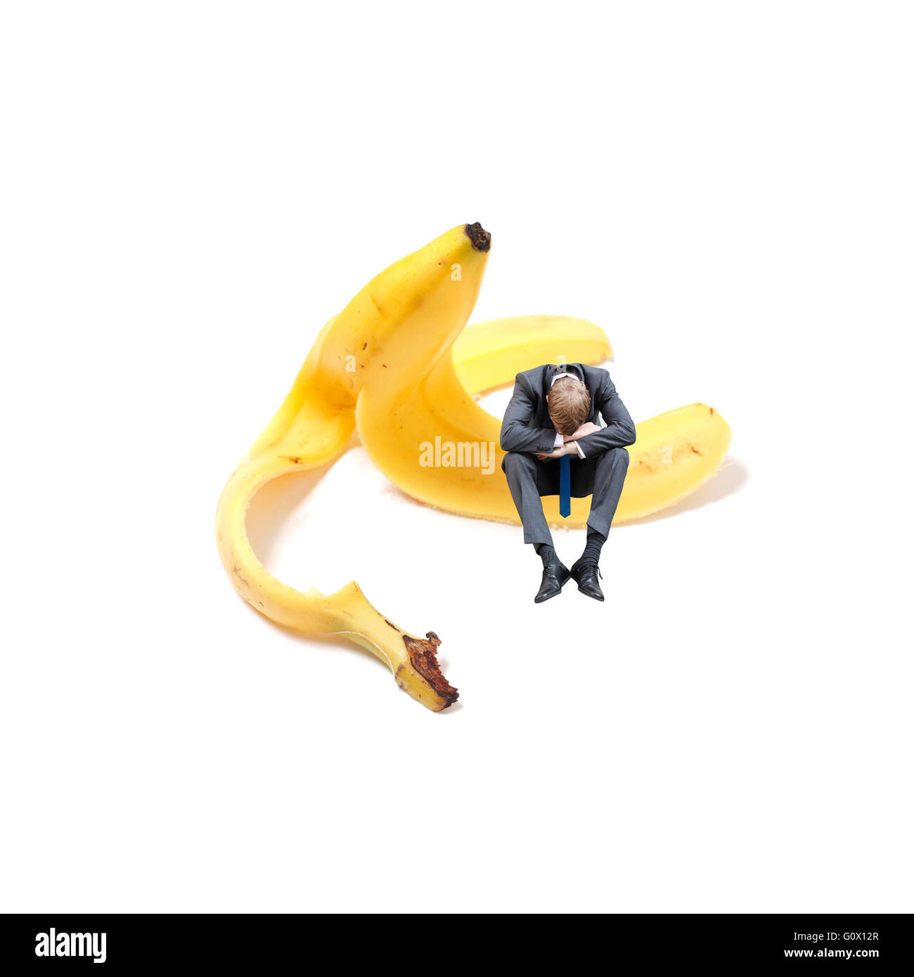 Risk slipping on banana peel Stock Photo Alamy