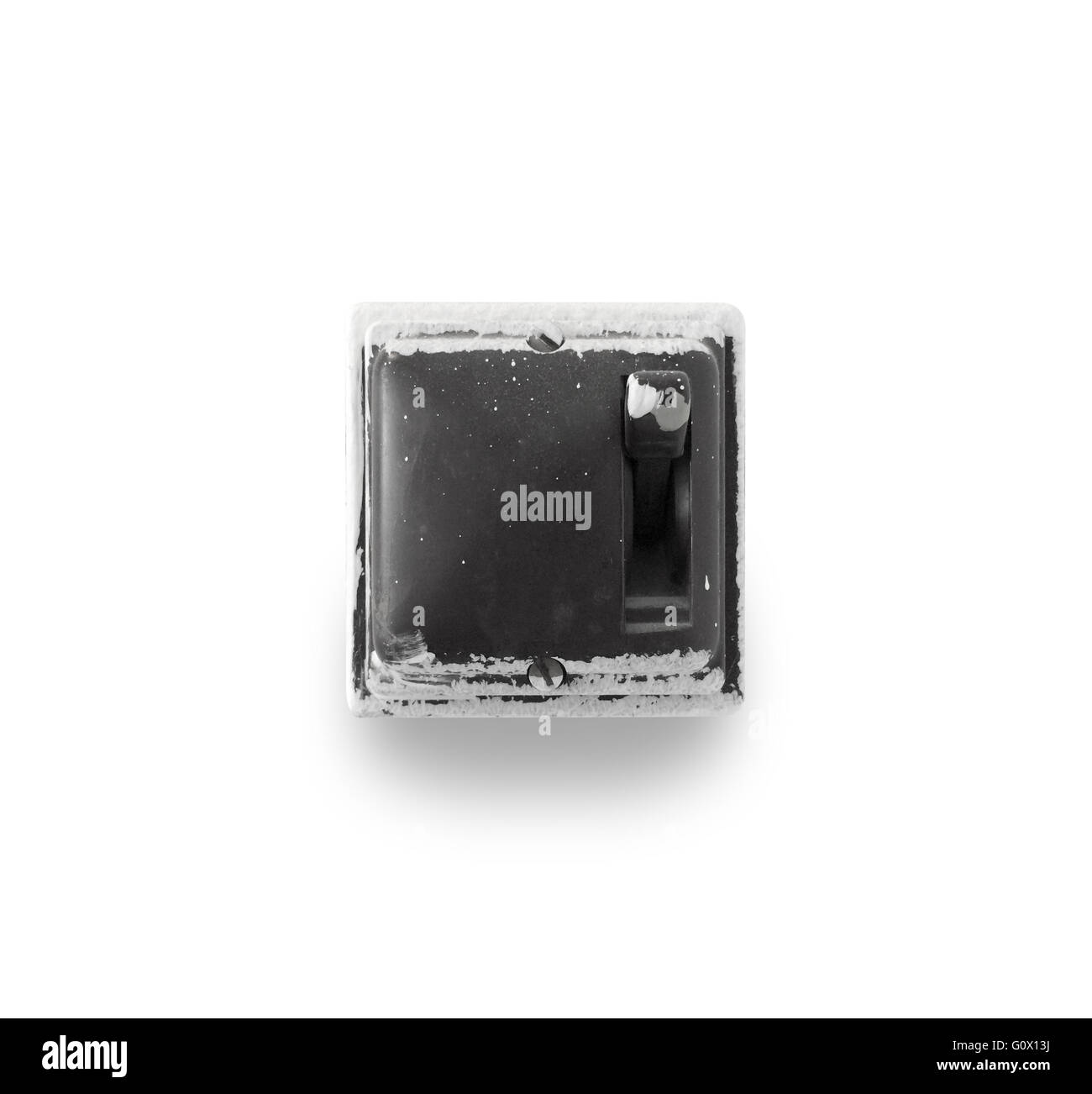 Old electric switch on white Stock Photo - Alamy