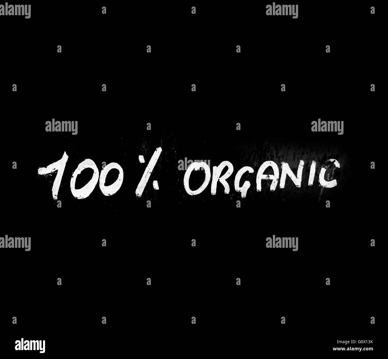 Organic written on a blackboard Stock Photo