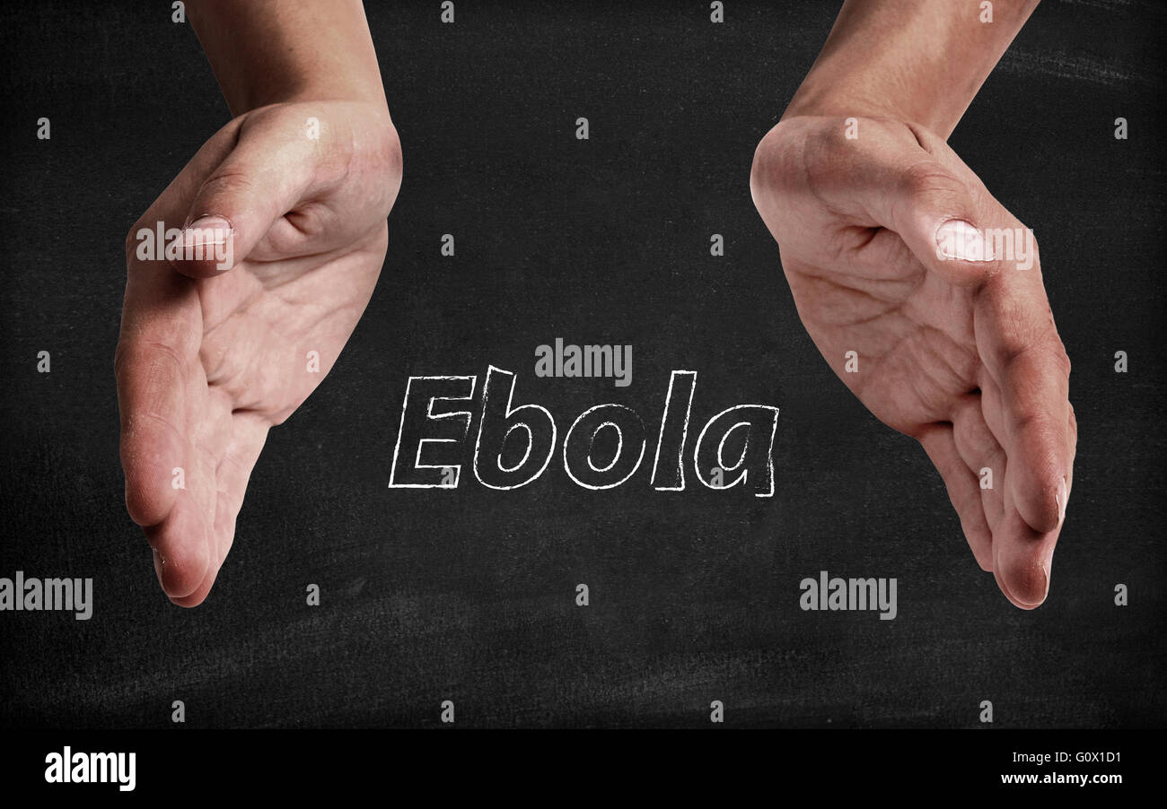 Ebola on blackboard Stock Photo