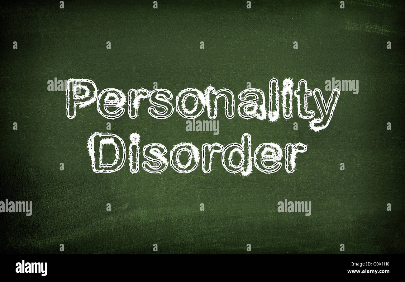 Personality disorder written on blackboard Stock Photo