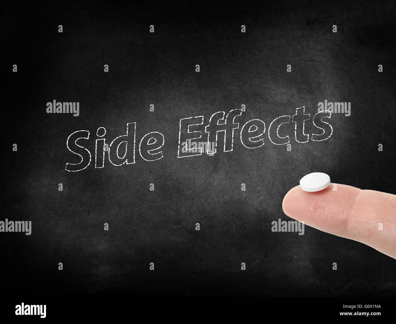 Side effects written on a blackboard Stock Photo Alamy