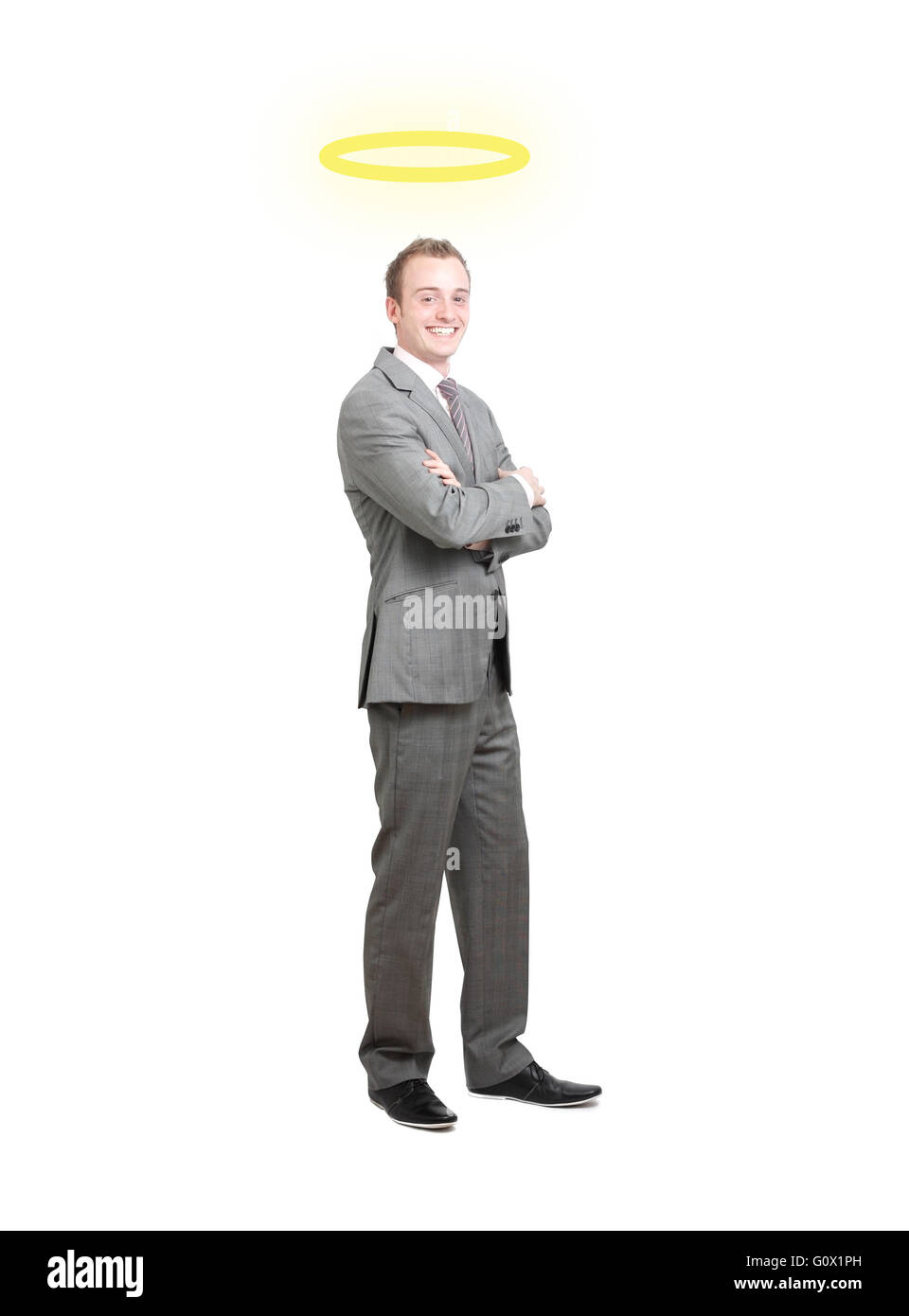Trustworthy businessman with halo Stock Photo