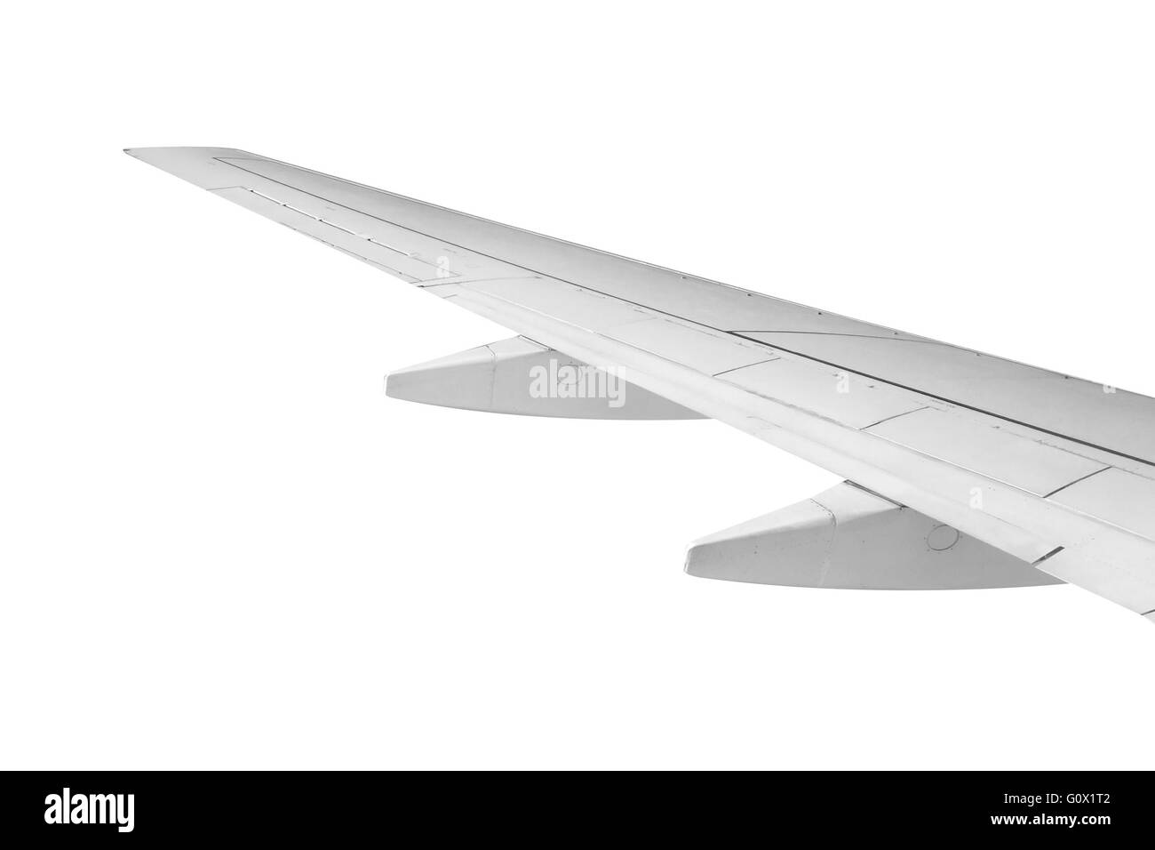Airplane wing on white Stock Photo